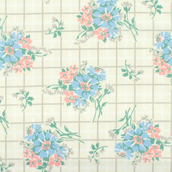 生地 FiN tex-フィンテックス- チェックフラワー 約140cm幅×50cmカット(OKF-024) 3GY.グレー 09Ae06_